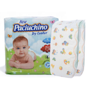 Детские подгузники одноразовые для новорожденных с индикатором влажности и эластичными боковинамиPaciuchino 4 L (7-18кг) 18 шт
