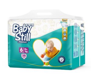 Дитячі підгузки Baby Still Jumbo Pack розмір 6 (15+ кг) 38 шт памперси для новонароджених одноразові