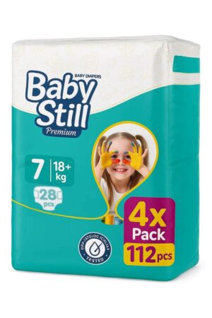 Дитячі підгузки Baby Still Jumbo Pack розмір 7 (18+ кг) 112 шт памперси для новонароджених одноразові