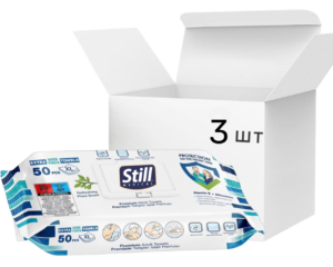Вологі серветки для тіла Still Clean Premium 50 шт 3 пак.